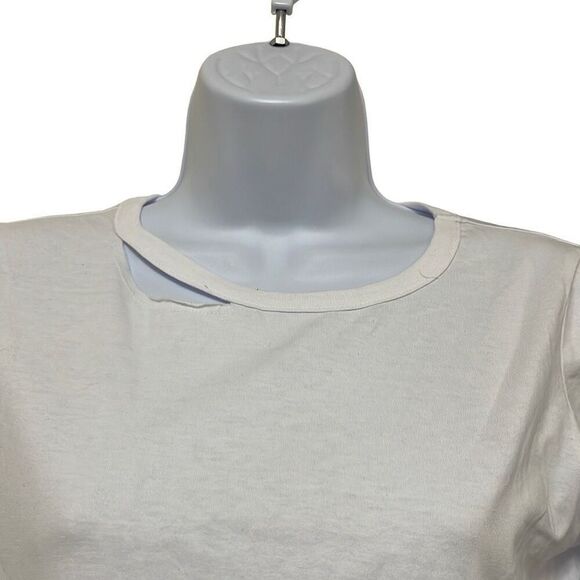 Revolve n:philanthropy White Harlow T Shirt Cutout Crewneck NWT Distressed - Picture 6 of 12